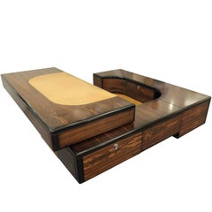 Fabio Lenci Executive Wood Desk for Bernini, 1970s