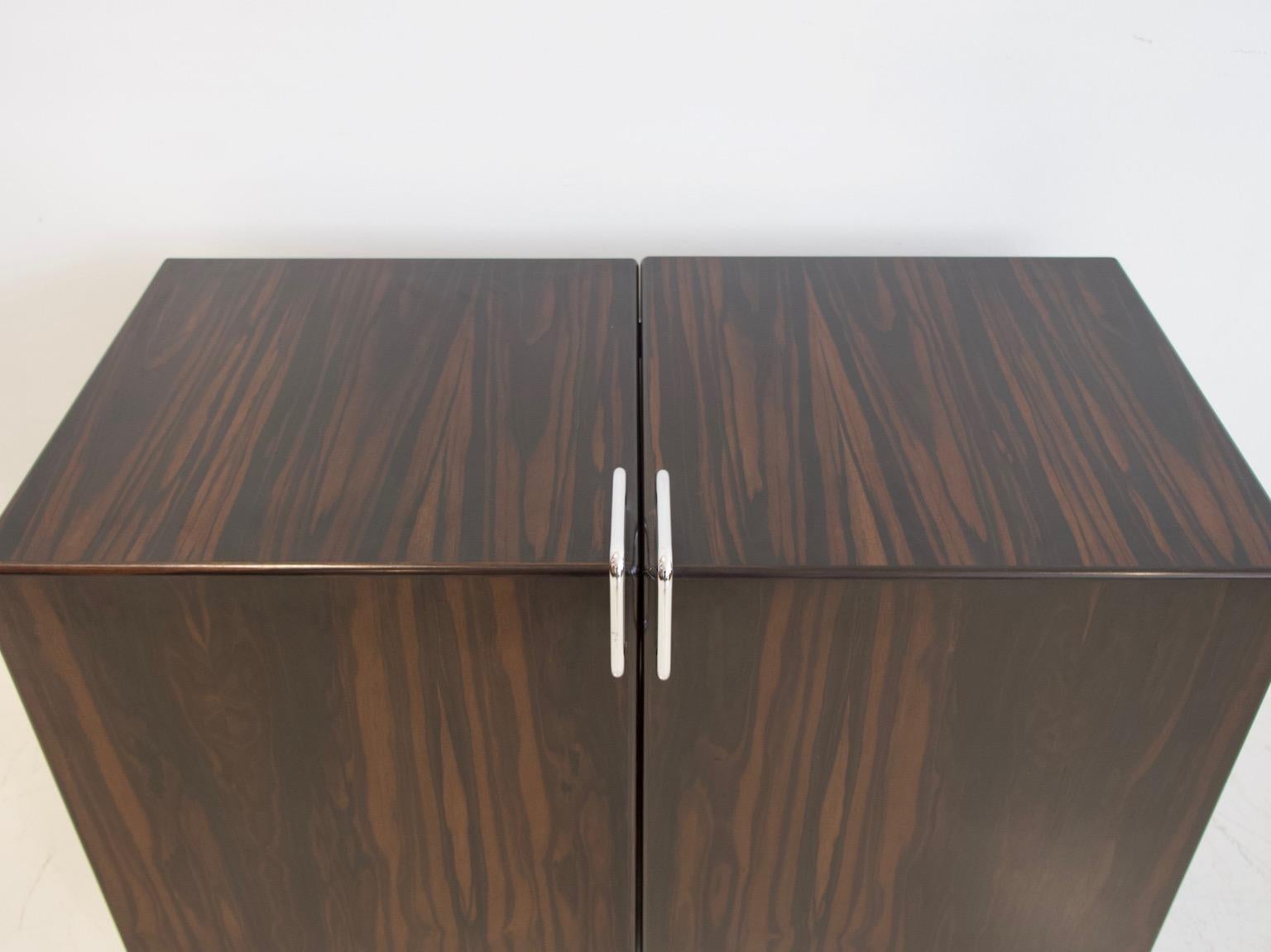Fabio Lenci for Bernini Wood and Steel Chest of Drawers For Sale 9