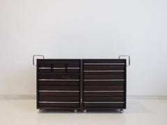 Fabio Lenci for Bernini Wood and Steel Chest of Drawers