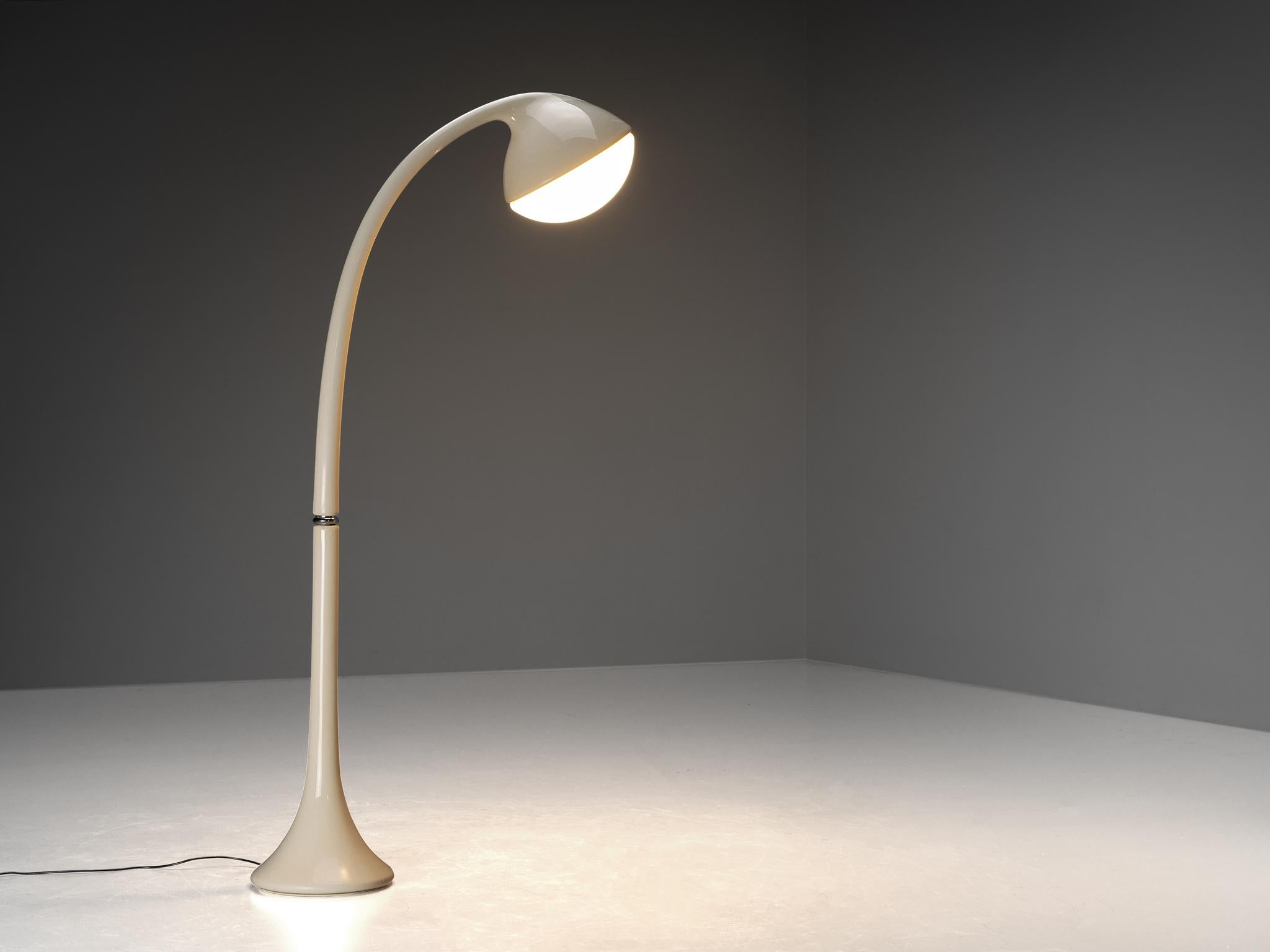 Mid-20th Century Fabio Lenci for I Guzzini 'Lampione' Floor Lamp in White  For Sale