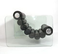 Fabio Lenci Glass and Leather Hyaline Chair