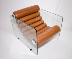 Fabio Lenci Loungesessel aus Glas und Leder