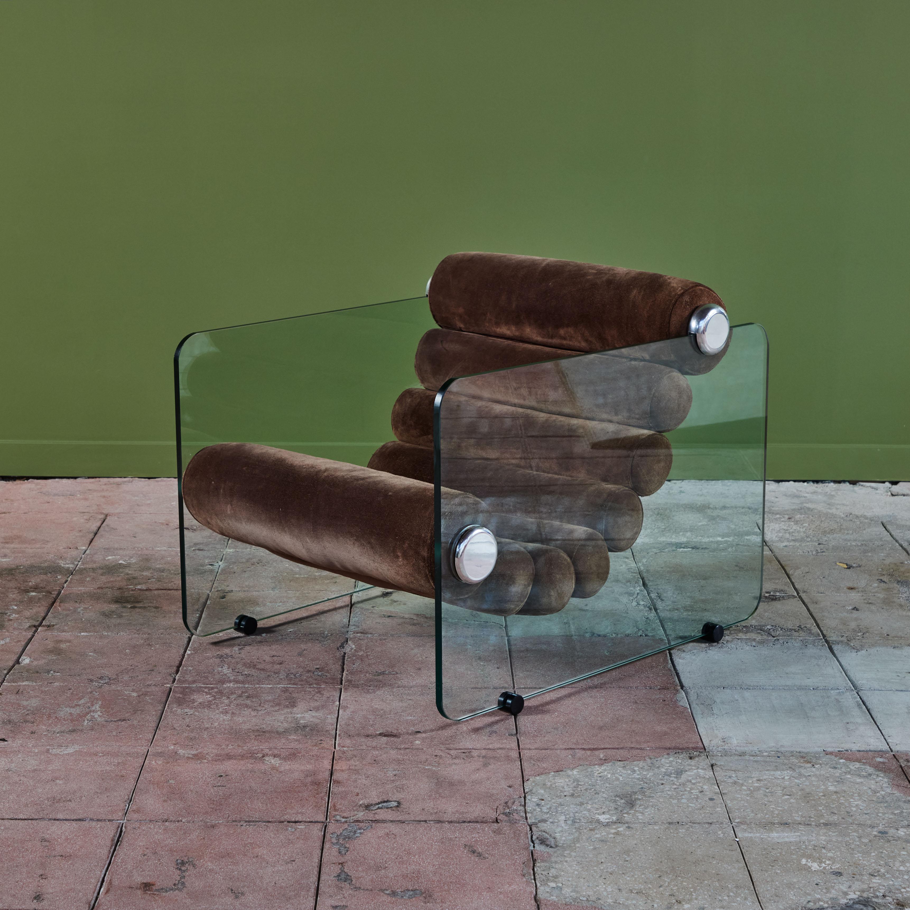 Tempered Fabio Lenci 'Hyaline' Lounge Chair for Stendig For Sale