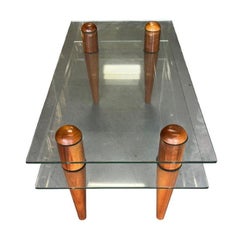 Gilbert Rohde Floating Glass Walnut Coffee Table