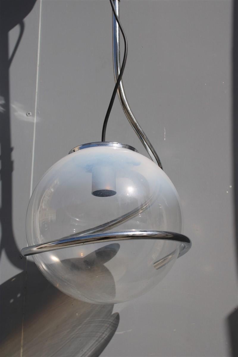 Fabio Lenci Italian Chandelier Pop Art Ball Murano Glass, 1970s In Good Condition For Sale In Palermo, Sicily
