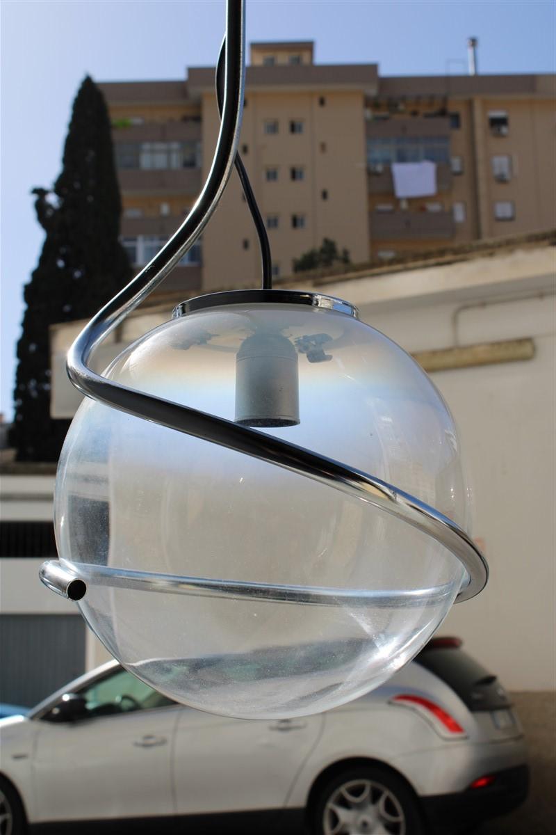 Late 20th Century Fabio Lenci Italian Chandelier Pop Art Ball Murano Glass, 1970s For Sale