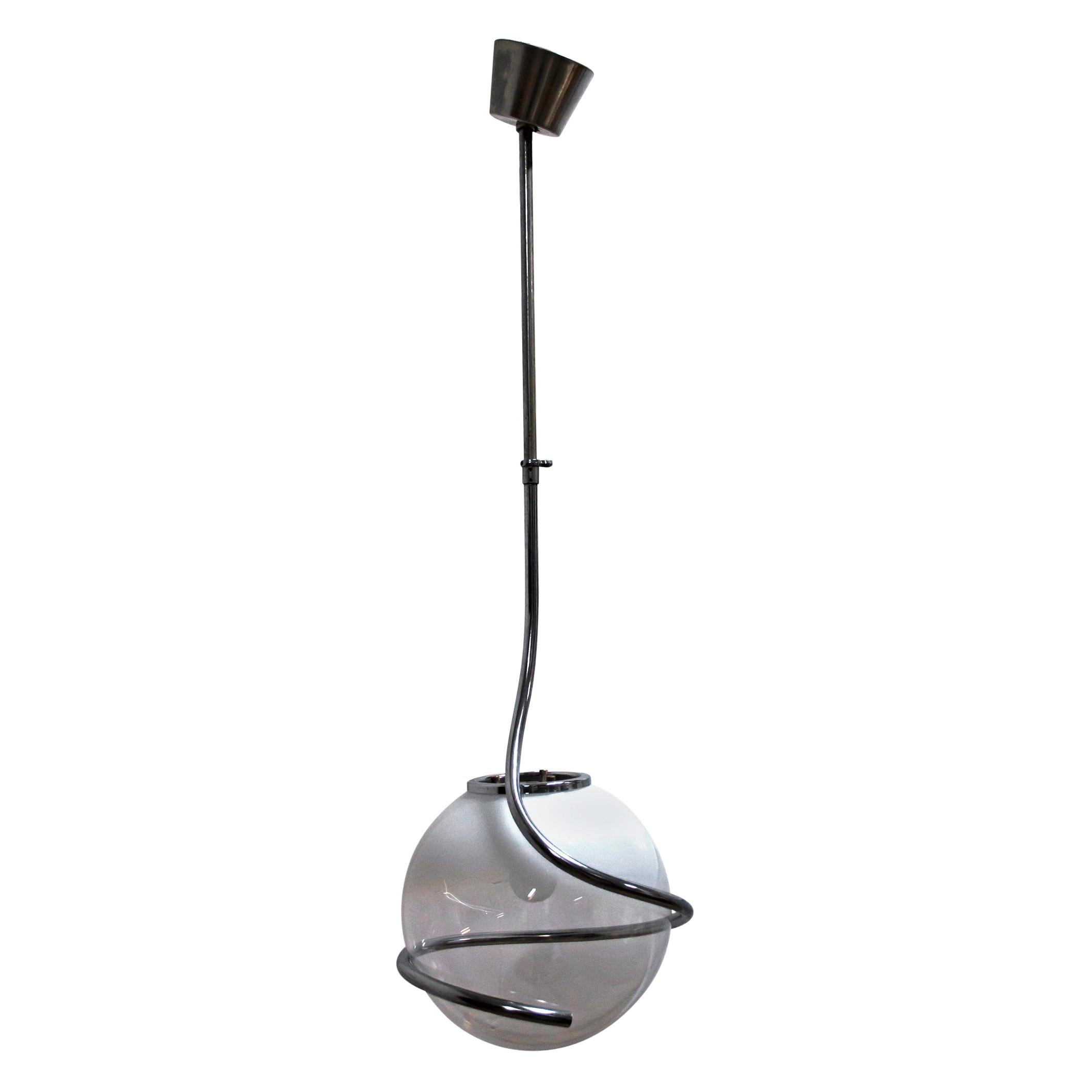 Lampe à suspension italienne en verre de Murano de style mi-siècle moderne Fabio Lenci par Guzzini, 1970
