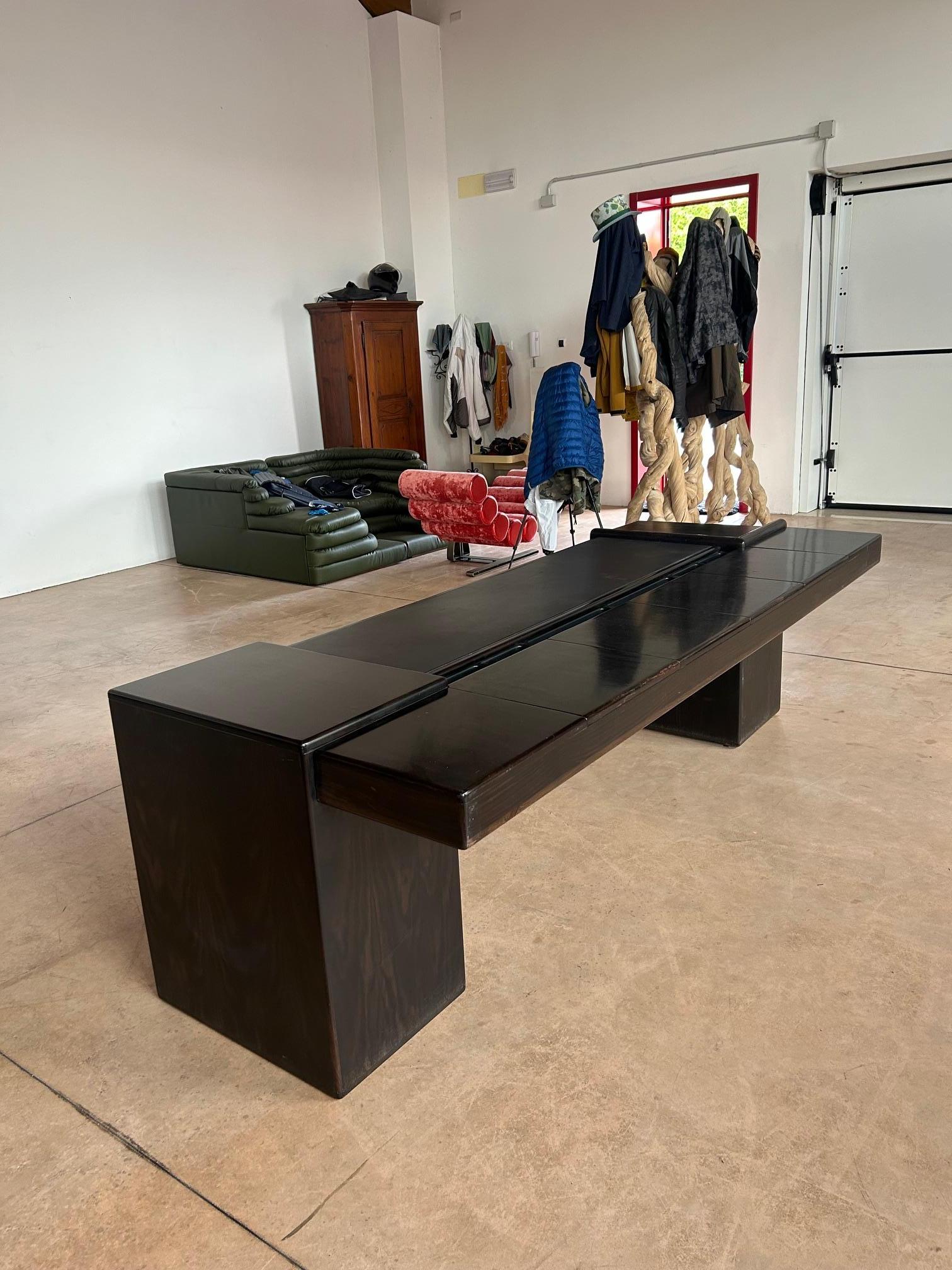 Escritorio ejecutivo monumental Fabio Lenci para Bernini, Italia, 1973 Madera en venta