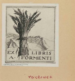 Ex Libris - A. Formenti - woodcut by Fabio Mauroner - 1937 
