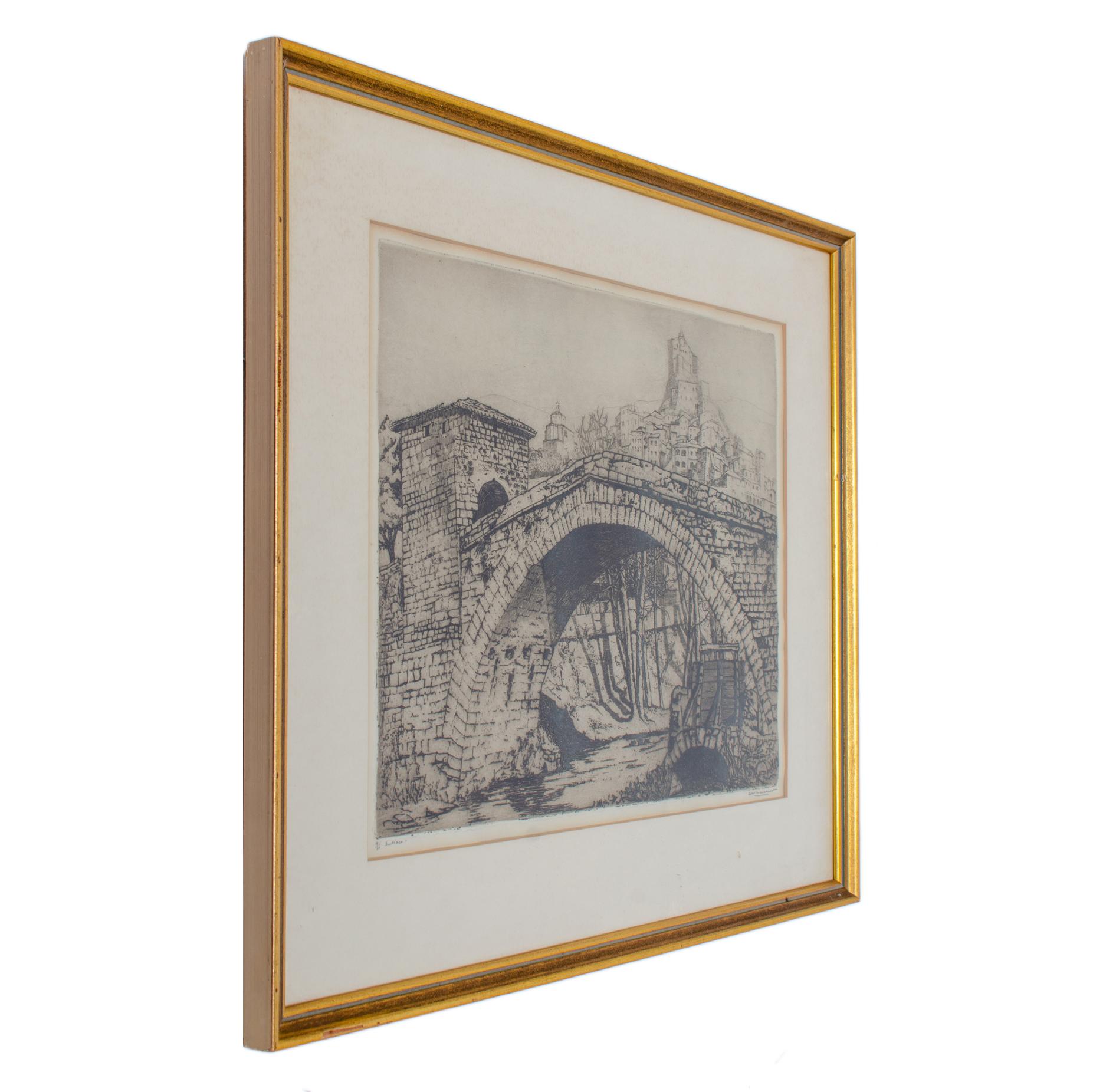 Fabio Mauroner – Subiaco-Radierung, 1922 (Italienisch) im Angebot