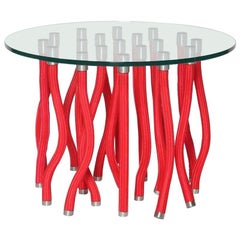 Fabio Novembre Org Console Table Steel Core and Red Rope Exterior for Cappellini