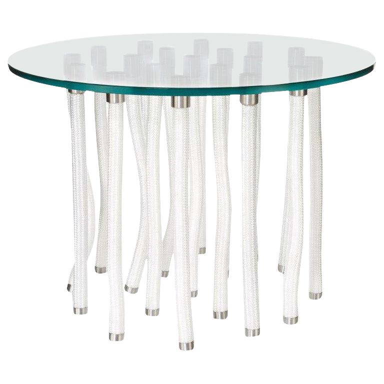 Fabio Novembre Org Console Table Steel Core & White Rope Exterior for Cappellini For Sale