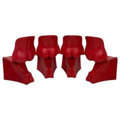 Fabio Novembre Red "Her" Chairs for Casamania, Set of Four