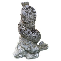 Fabled Fish Creature Brunnen-Skulptur – 1940er-50er Jahre Frankreich