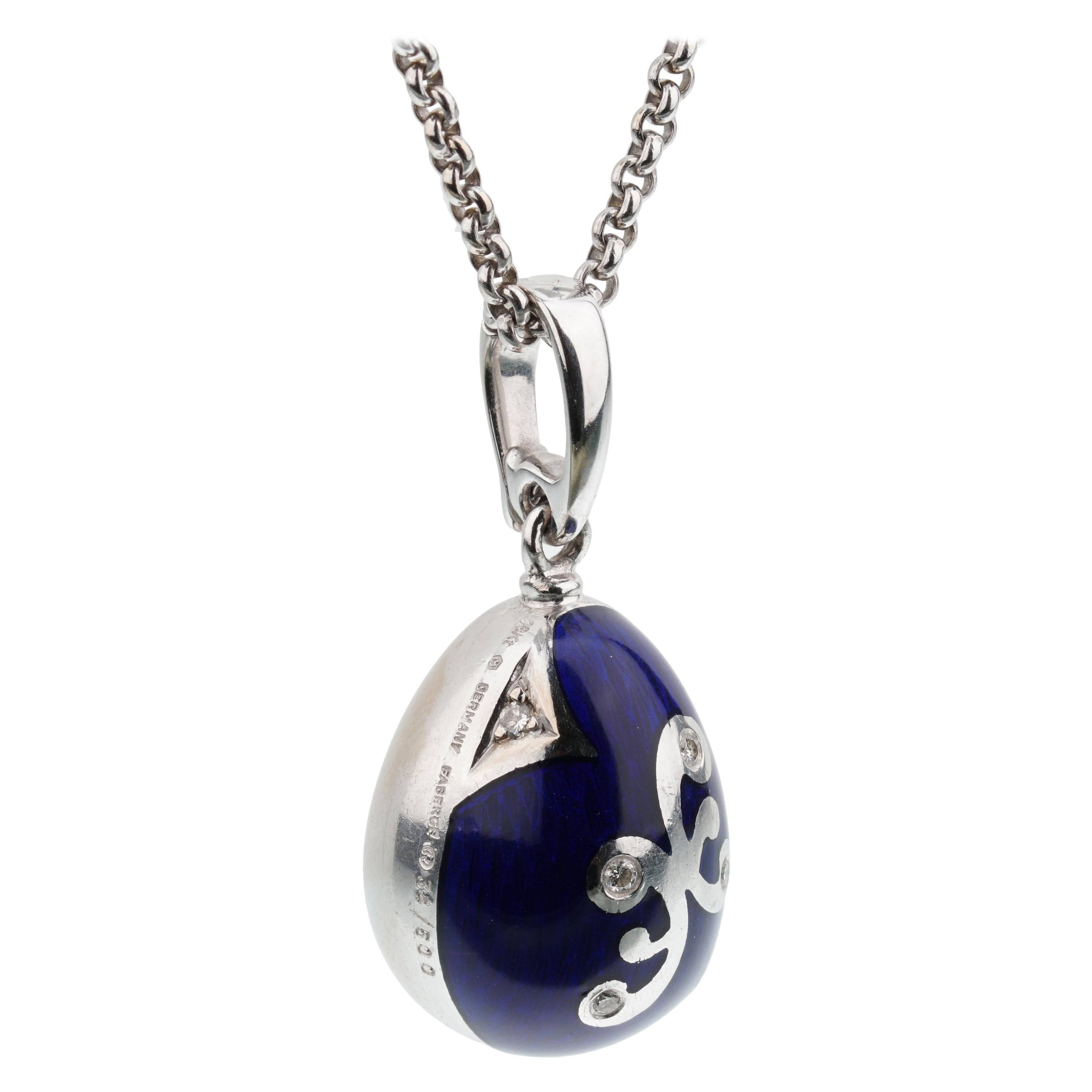 Fabrege Limited Edition Enamel Diamond Pendant Necklace