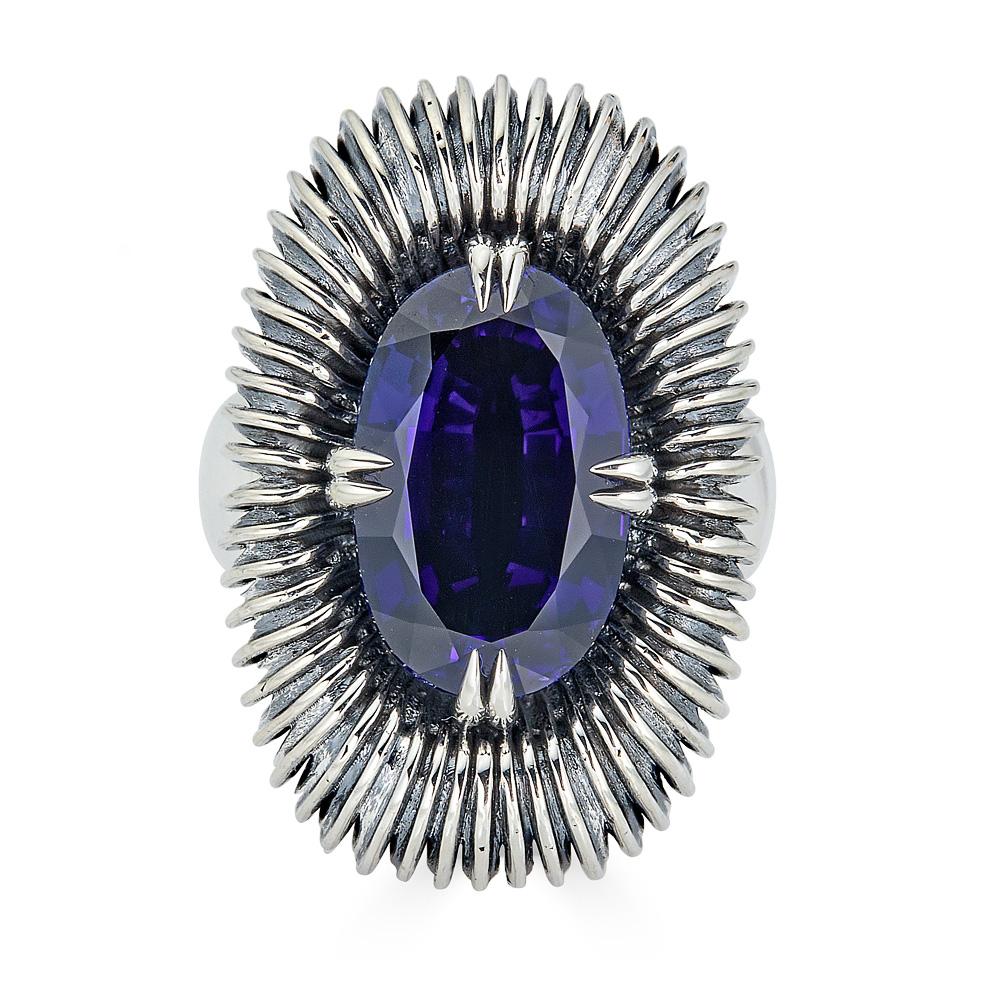 Fabri Emergence Bague en argent et saphir bleu Unisexe en vente