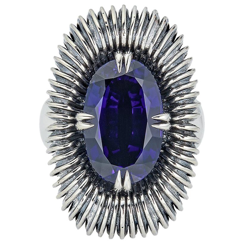 Fabri Emergence Bague en argent et saphir bleu en vente