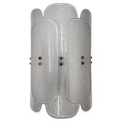 Italian Murano Wall Sconce 'Fabriano' in White Glass