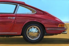 A SUMMER IN SANTA MONICA Porsche 911 S (ARRIERE)- realist oil car painting art 