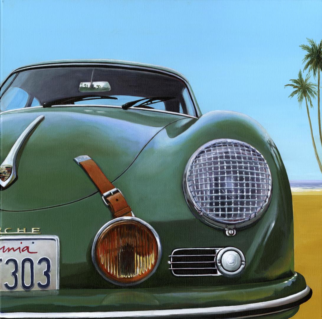 Palm Beach Retreat - Porsche automobile car oil painting contemporary realism