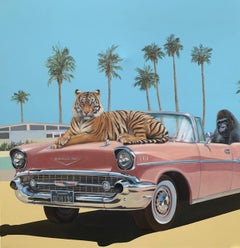 Bienvenue dans le désert - photo réalisme photo - tigre sauvage - peinture à l'huile - art