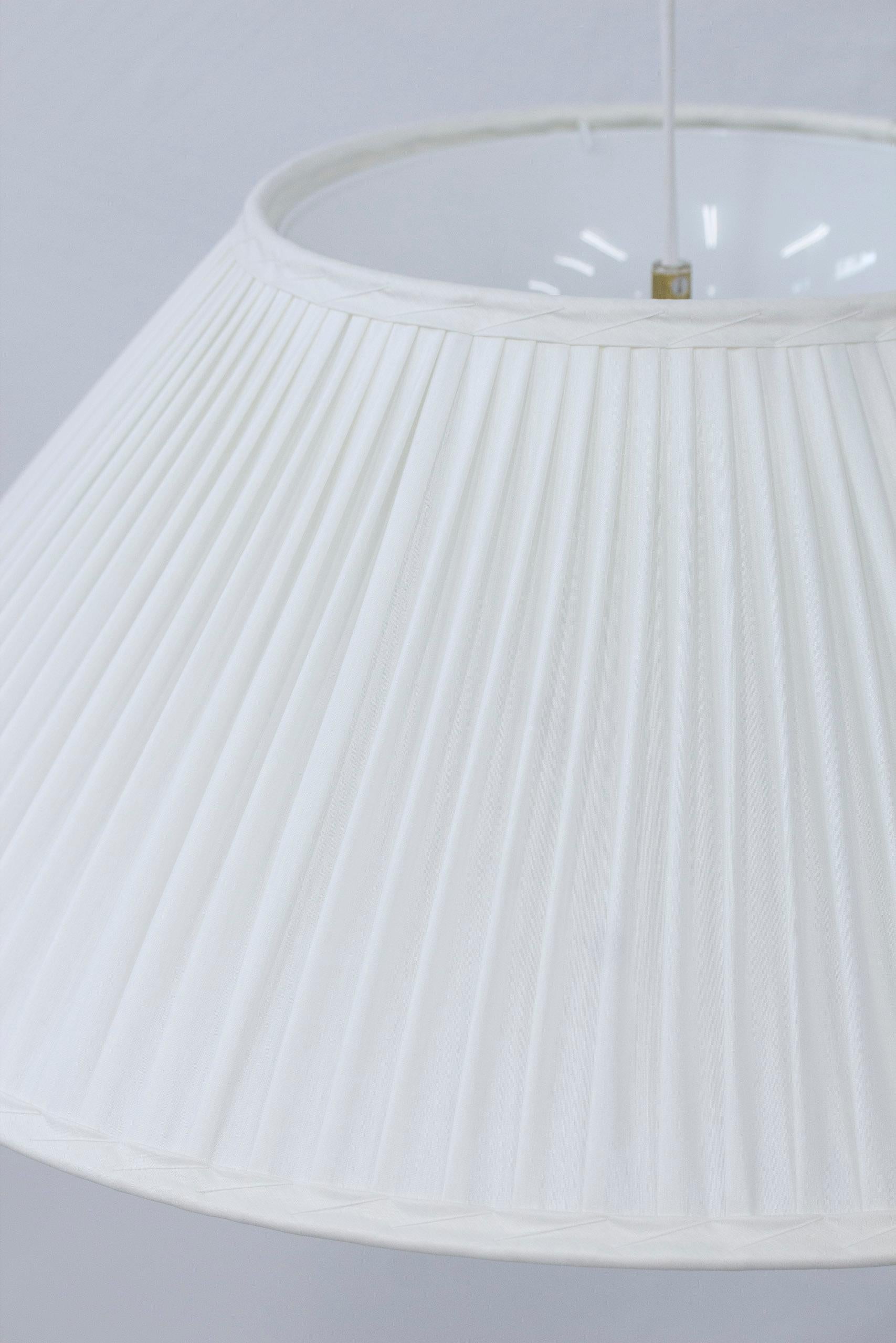 Fabric and Glass Ceiling Lamp by Harald Notini, Sweden, Böhlmarks 3