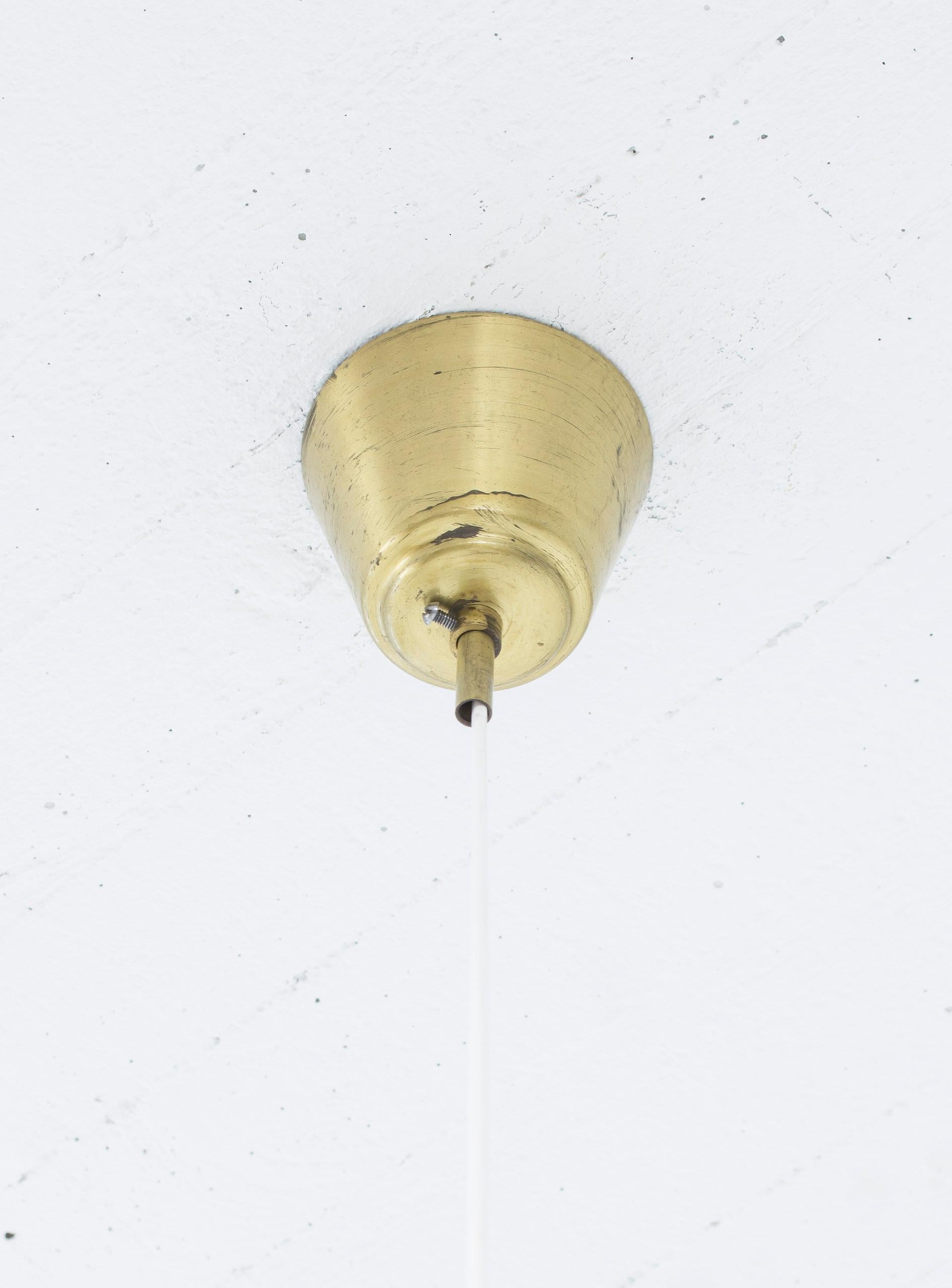 Fabric and Glass Ceiling Lamp by Harald Notini, Sweden, Böhlmarks 6
