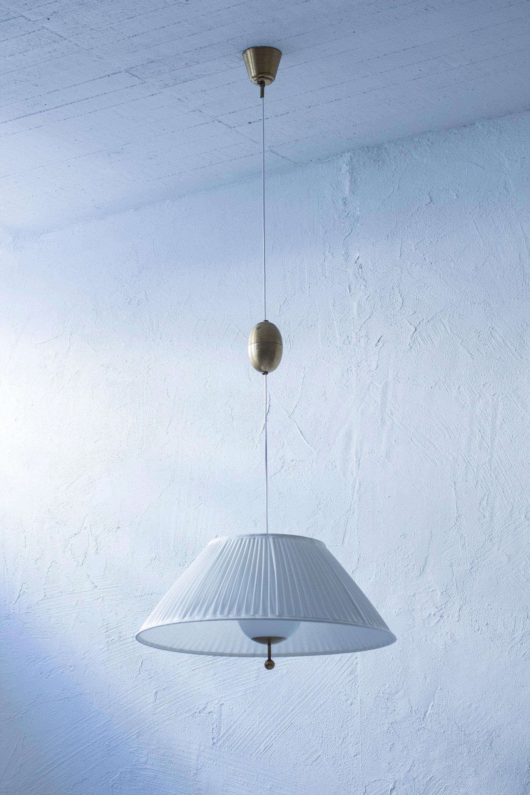 Fabric and Glass Ceiling Lamp by Harald Notini, Sweden, Böhlmarks 7