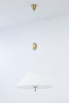 Fabric and Glass Ceiling Lamp by Harald Notini, Sweden, Böhlmarks