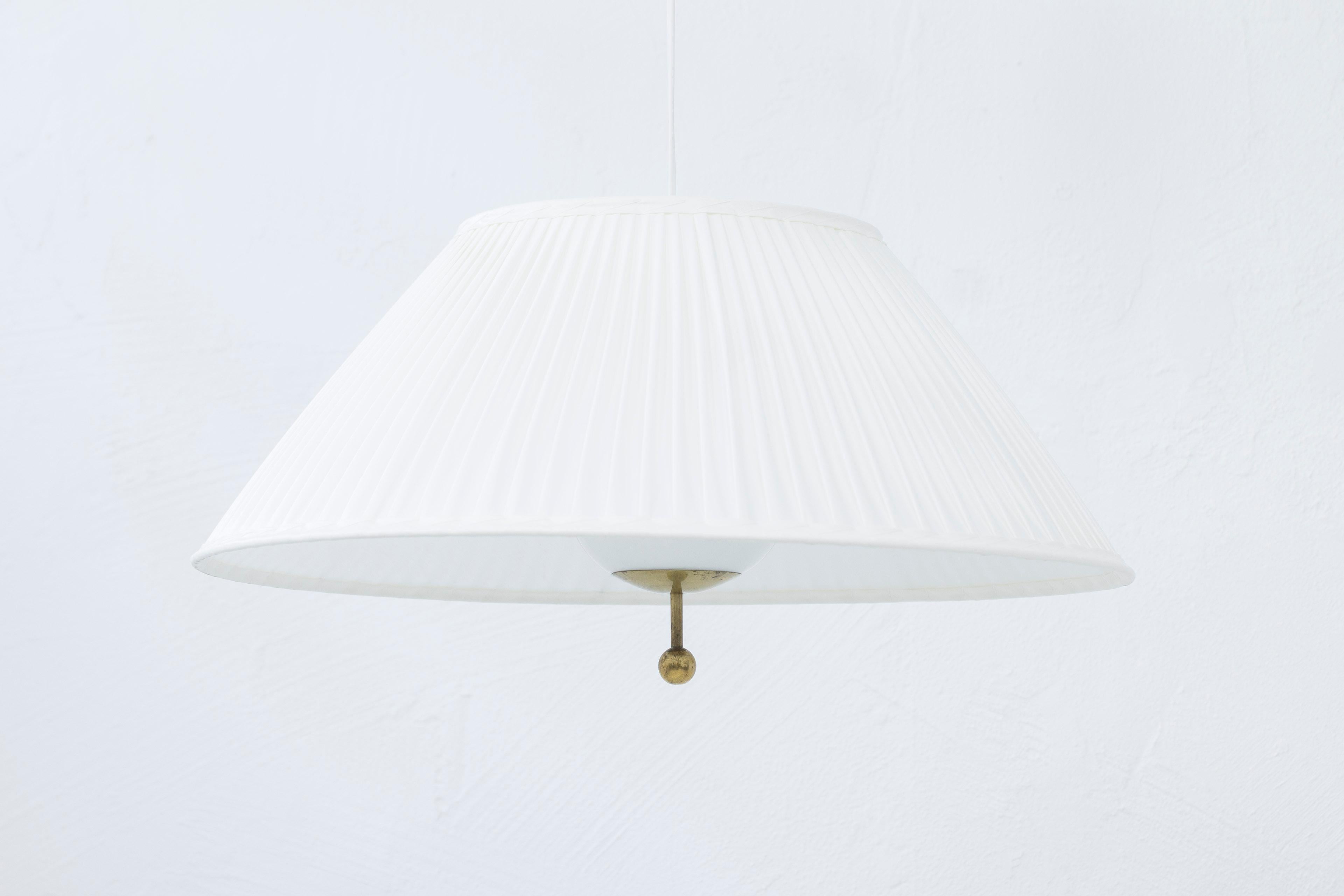 Fabric and Glass Ceiling Lamp by Harald Notini, Sweden, Böhlmarks 1