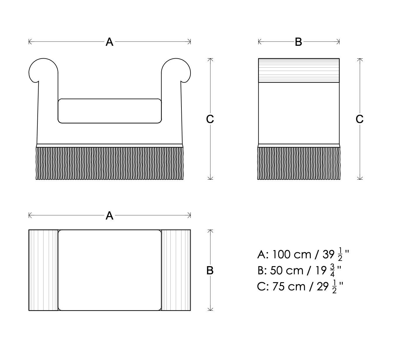 Contemporary Fabric and Hand Trimming Seat For Sale