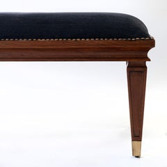 Fabric and Wood Large Stool by Comte, Argentina, Buenos Aires, circa 1940