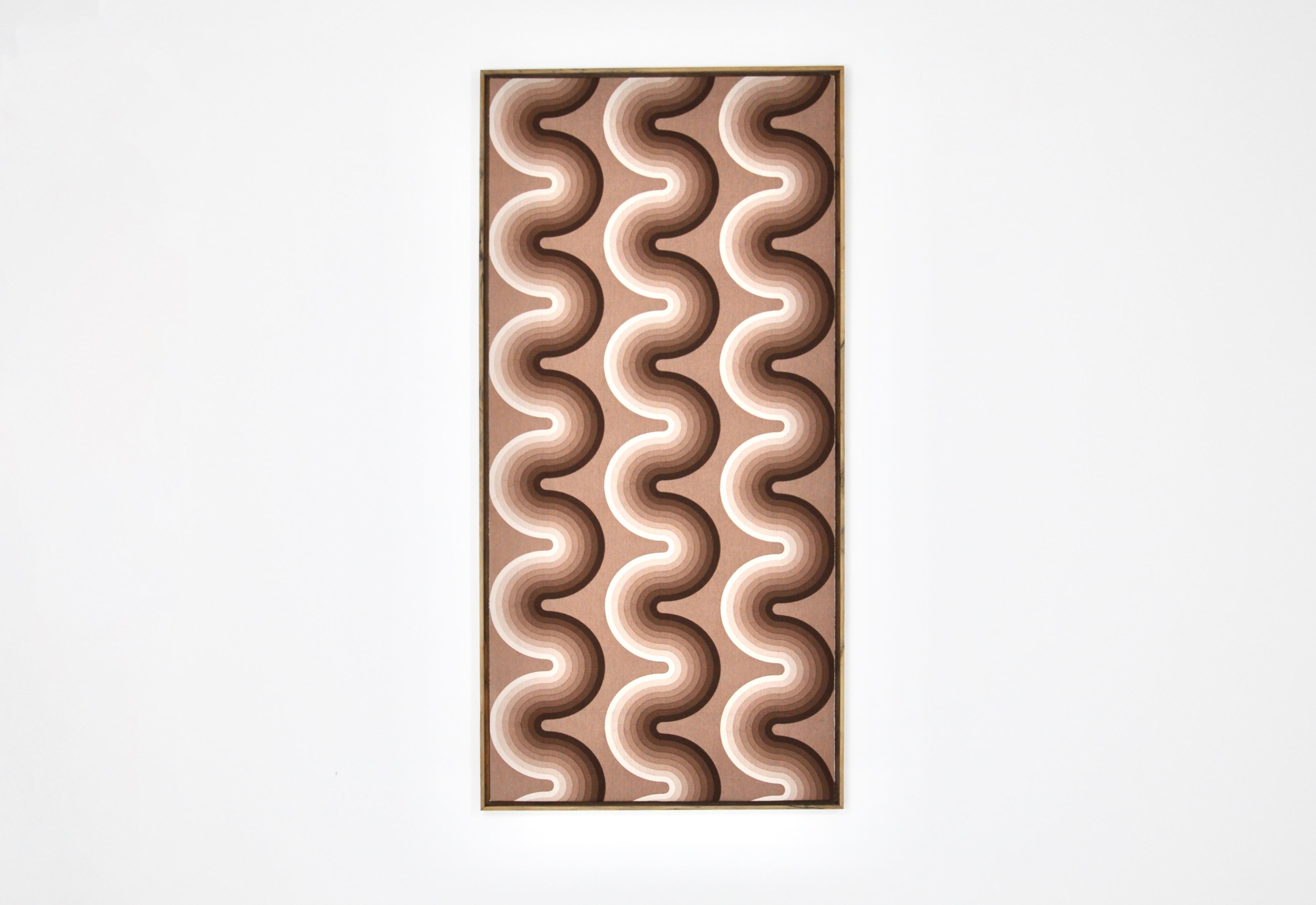 Fabric painting by Verner Panton with a wooden card. Signed Verner Panton. Wear due to time and age.
For shipping, request us for receive the best price.