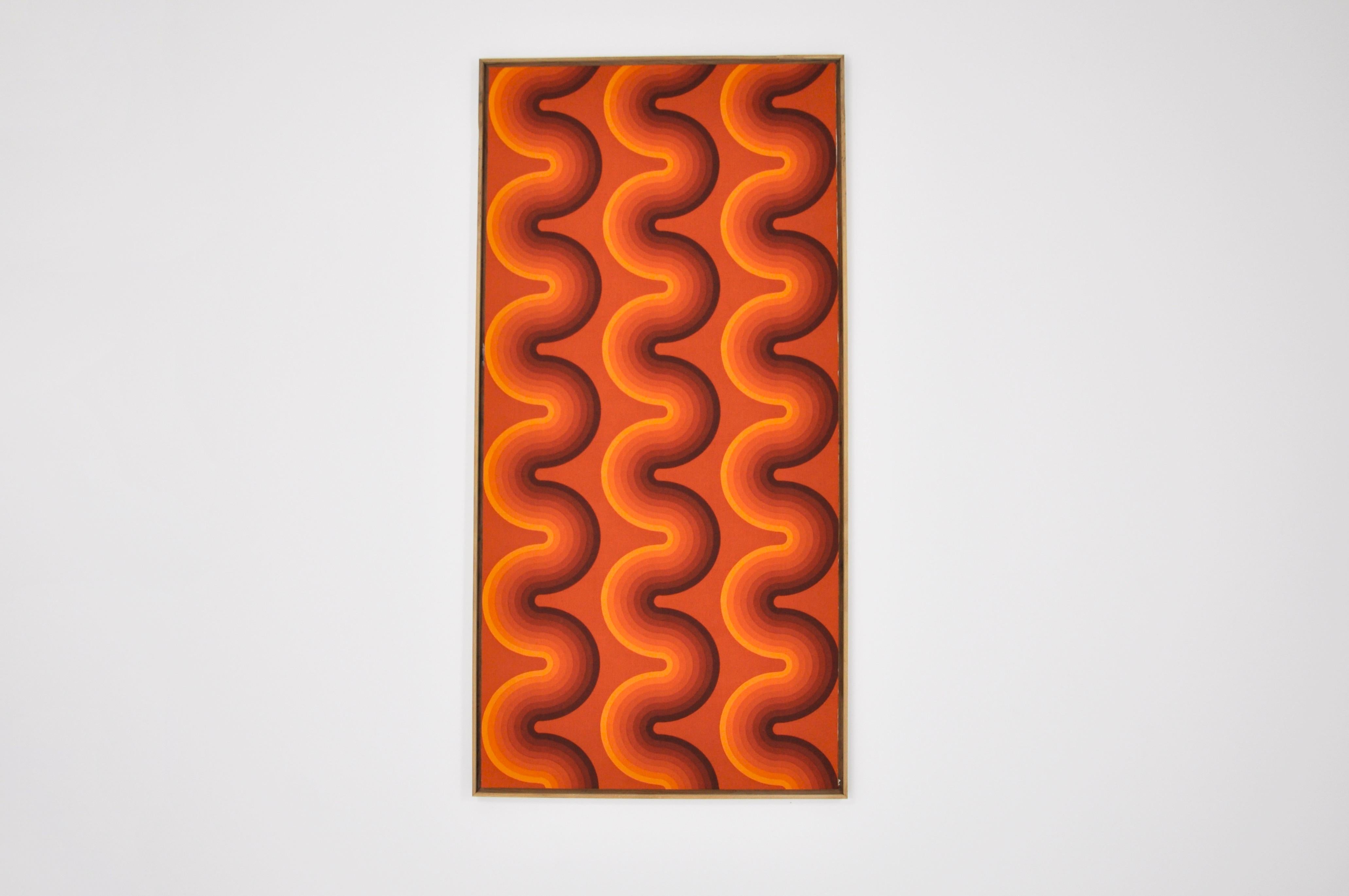Fabric board by Verner Panton in a wooden frame. Signed Verner Panton. Wear due to time and age.
For shipping, request us for receive the best price.