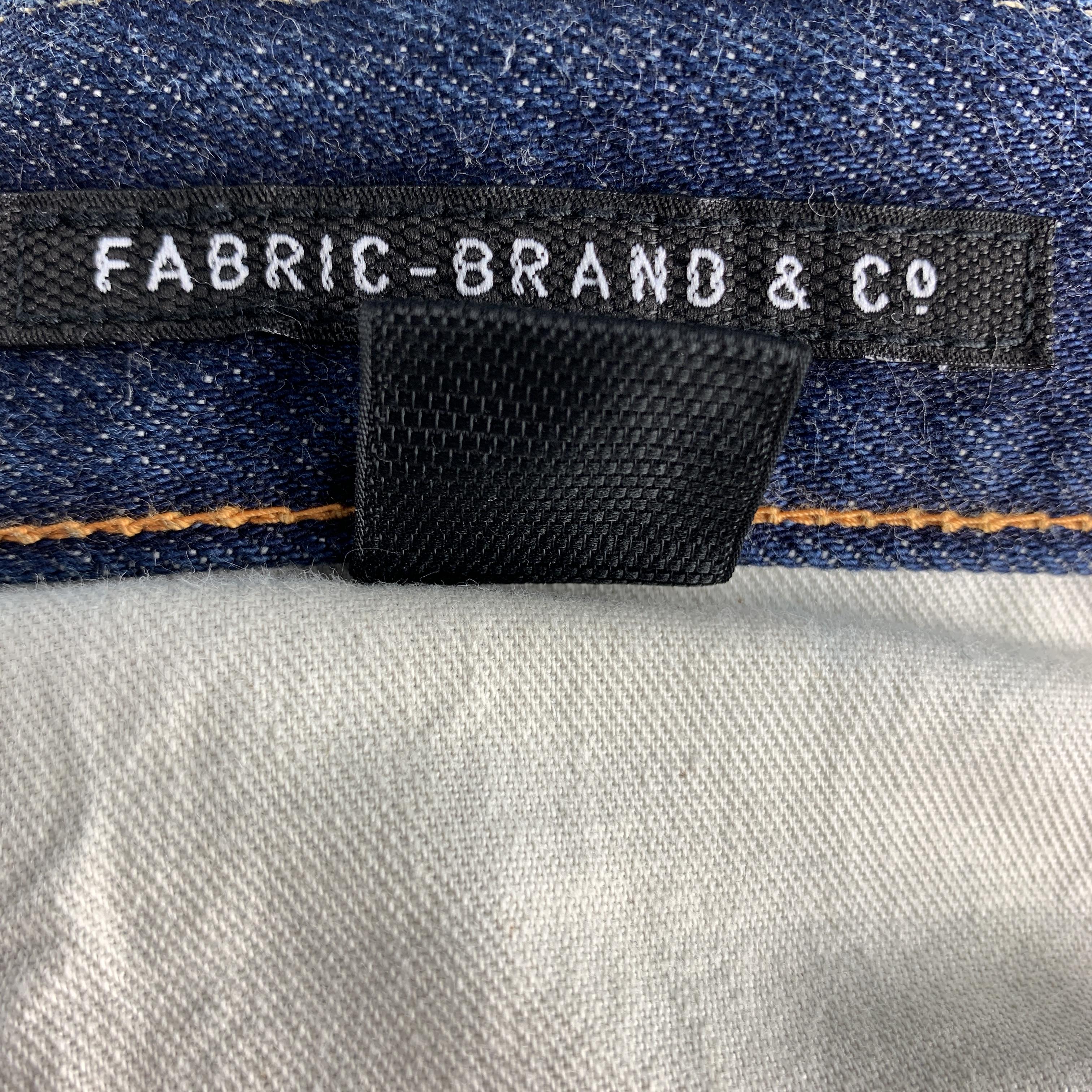 FABRIC BRAND & Co. Size 30 x 32 Indigo Washed Cotton Button Fly Jeans 2