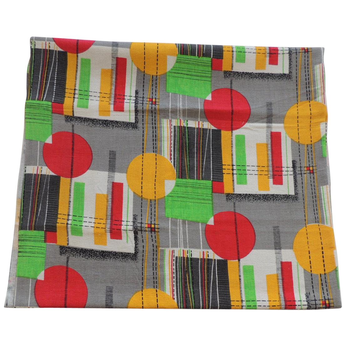 Fabric by the Yard: Printed Cotton Midcentury "MOD" Multi Color Fabric