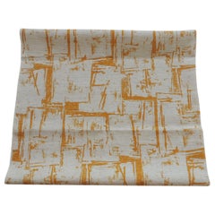Fabric by the Yard, Printed Linen Yellow and Natural Abstract Fabric