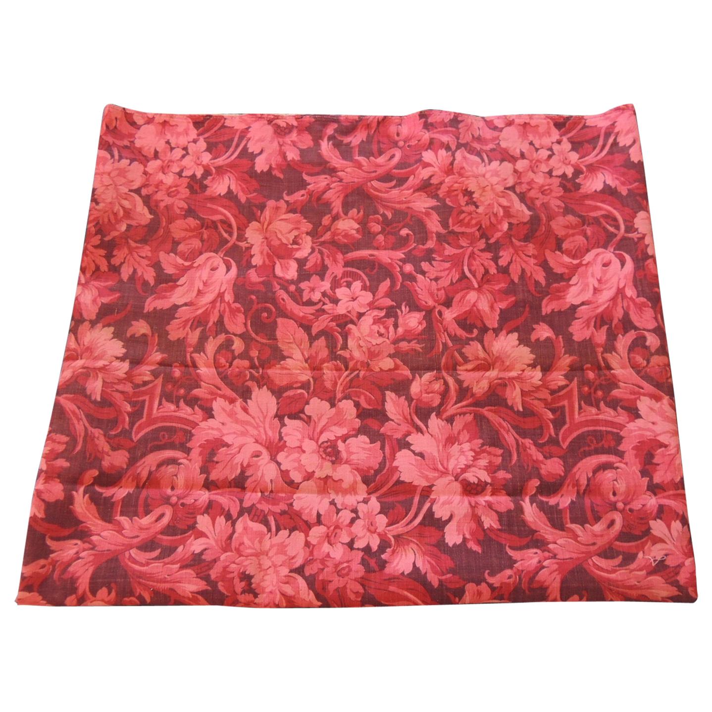 Vintage Upholstery or Drapery Fabric, Floral Pattern 10 Yards For Sale