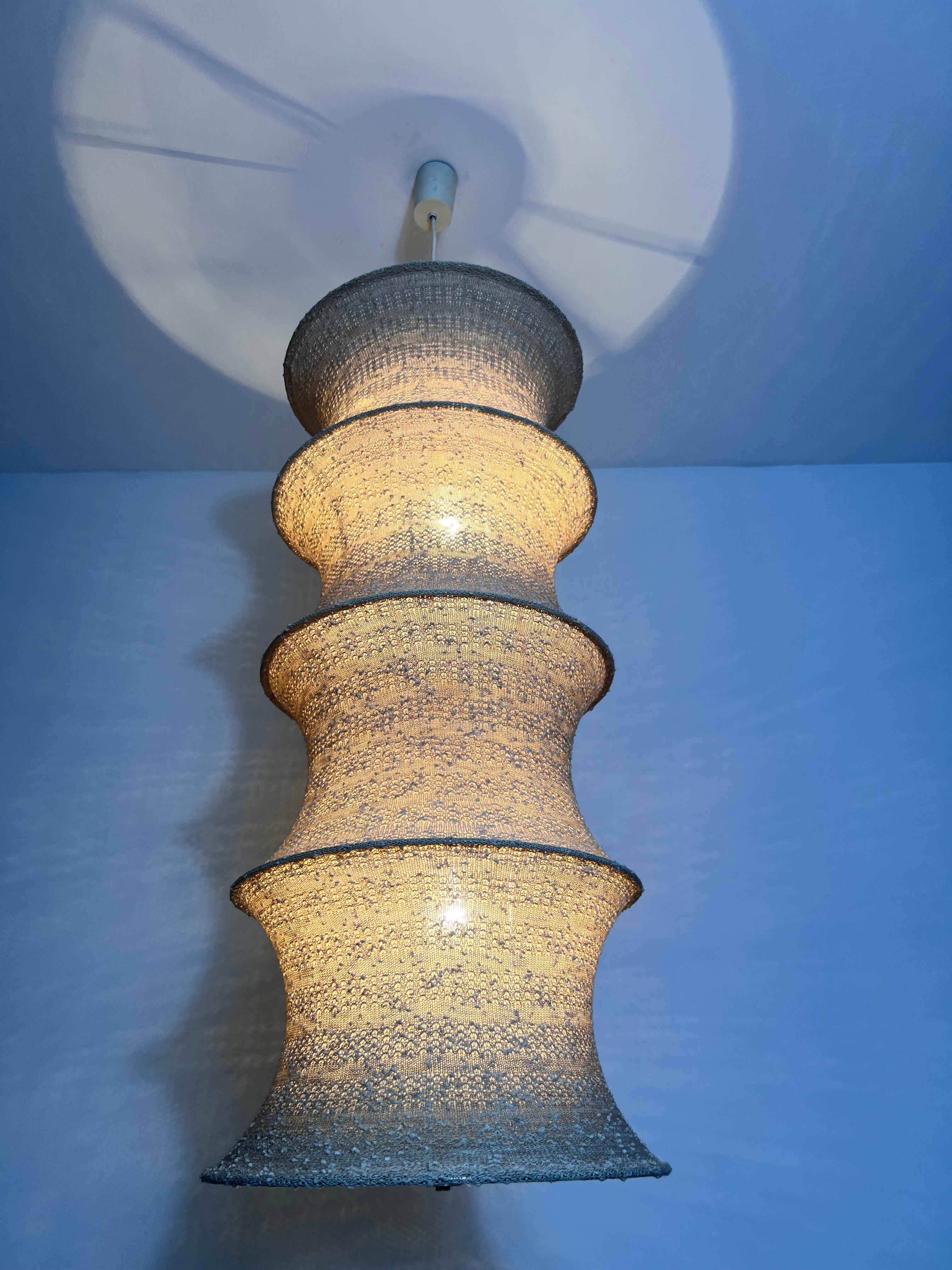 Deckenleuchte aus Gewebe von Leola, Italien, 1970er Jahre im Angebot 4