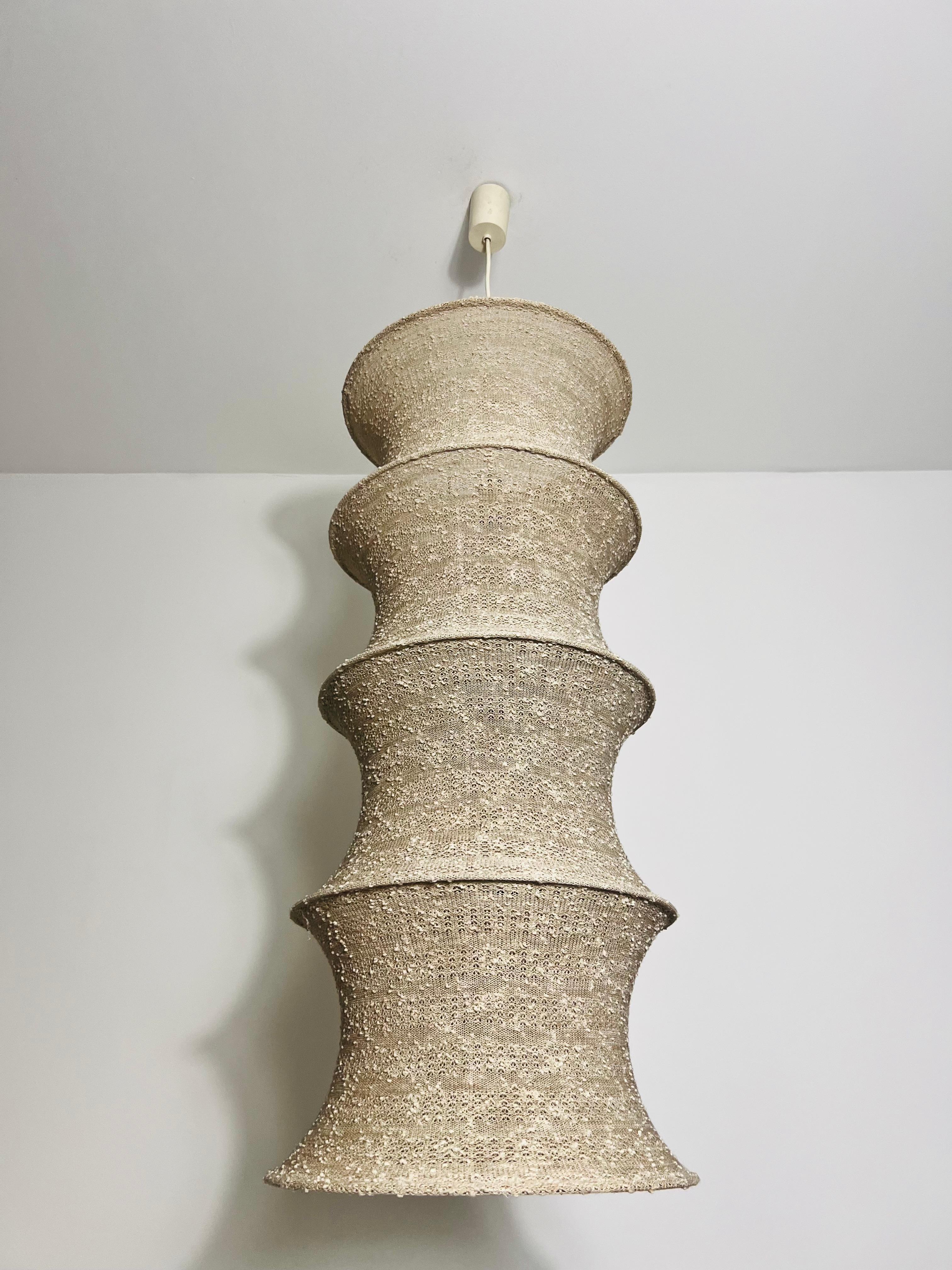 Deckenleuchte aus Gewebe von Leola, Italien, 1970er Jahre im Zustand „Gut“ im Angebot in Hagenbach, DE