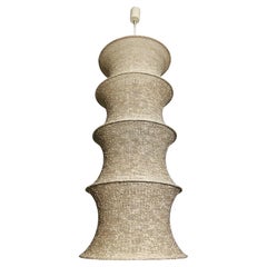 Fabric Ceiling Lamp by Leola, 1970s Italy
