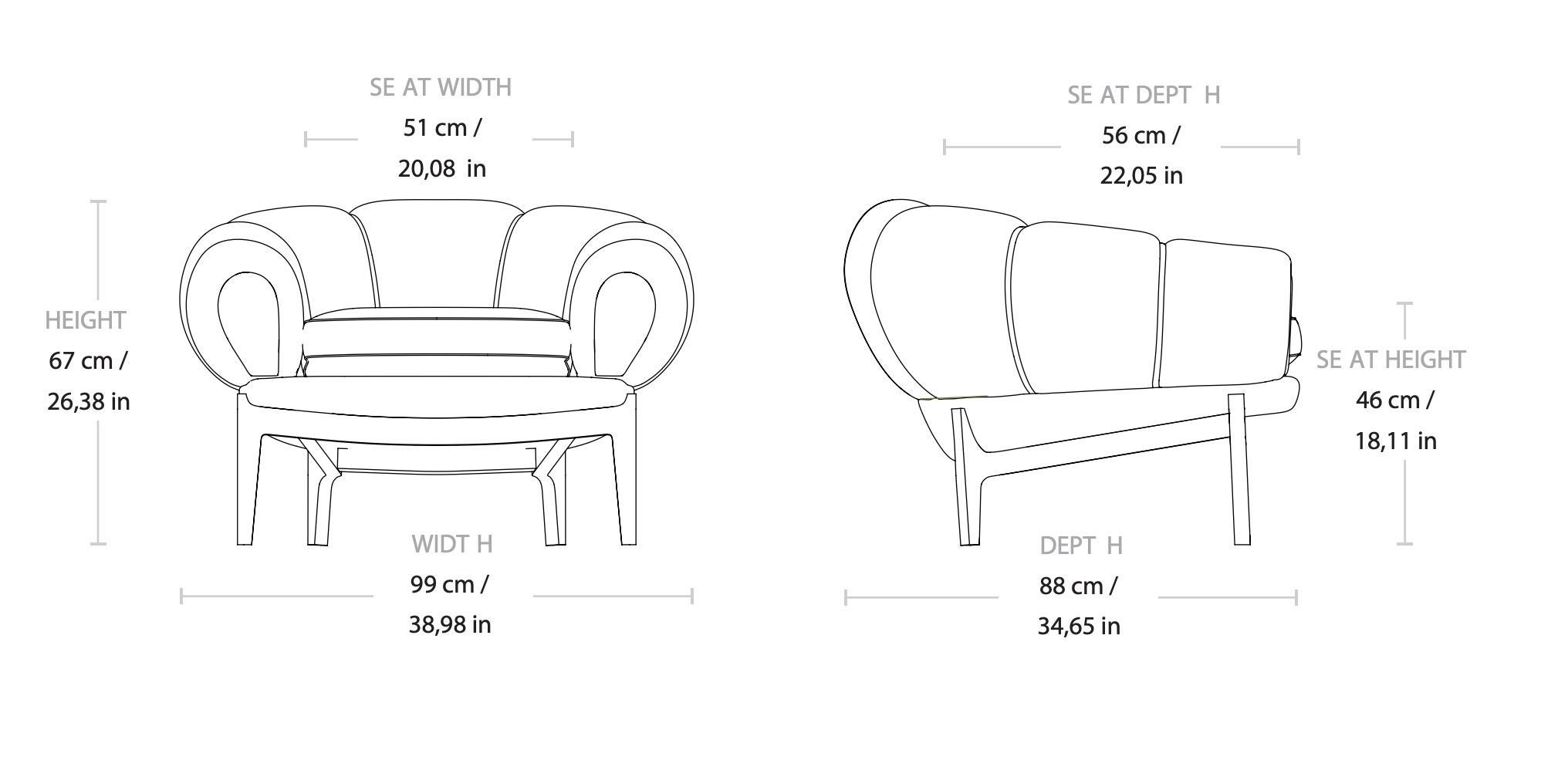 Sedia lounge 'Croissant' in tessuto di Illum Wikkelsø per Gubi in vendita 5