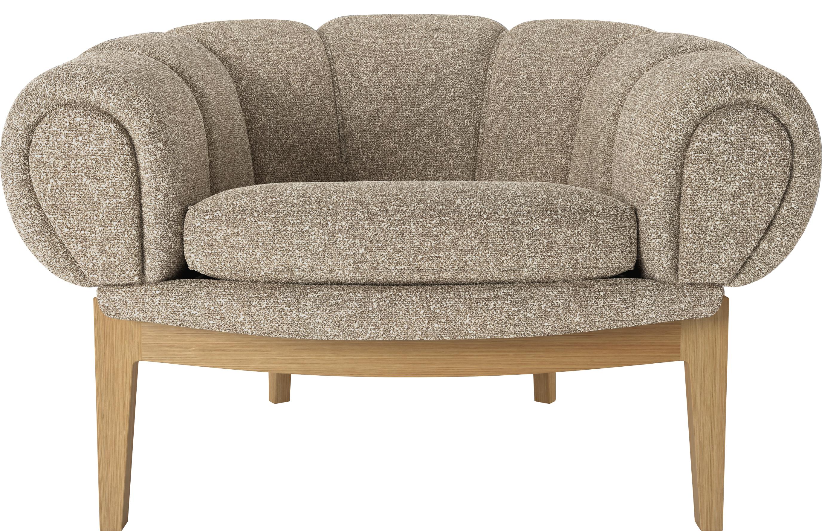 Danish Fabric 'Croissant' Lounge Chair by Illum Wikkelsø for Gubi For Sale