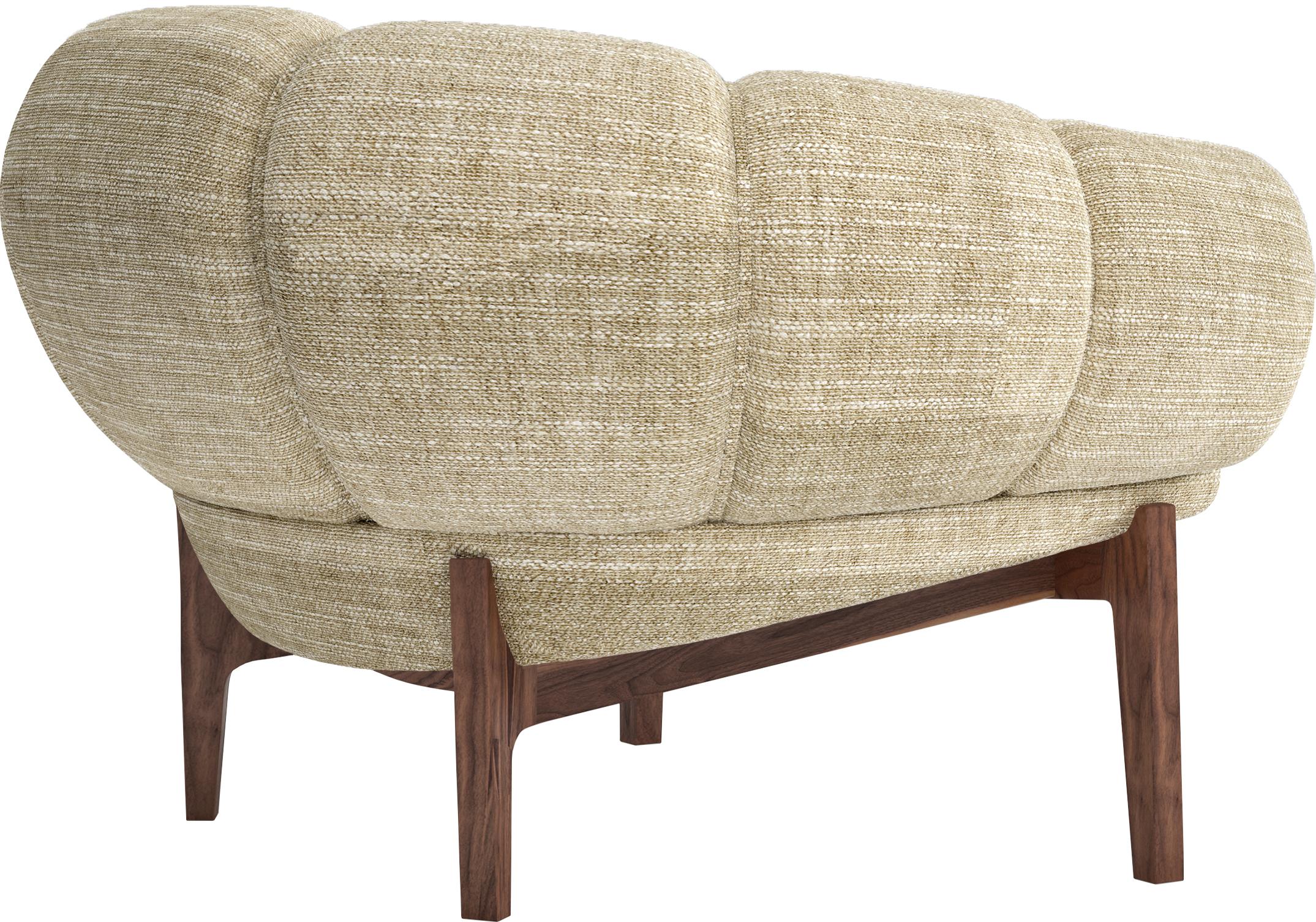 Danish Fabric 'Croissant' Lounge Chair by Illum Wikkelsø for GUBI For Sale