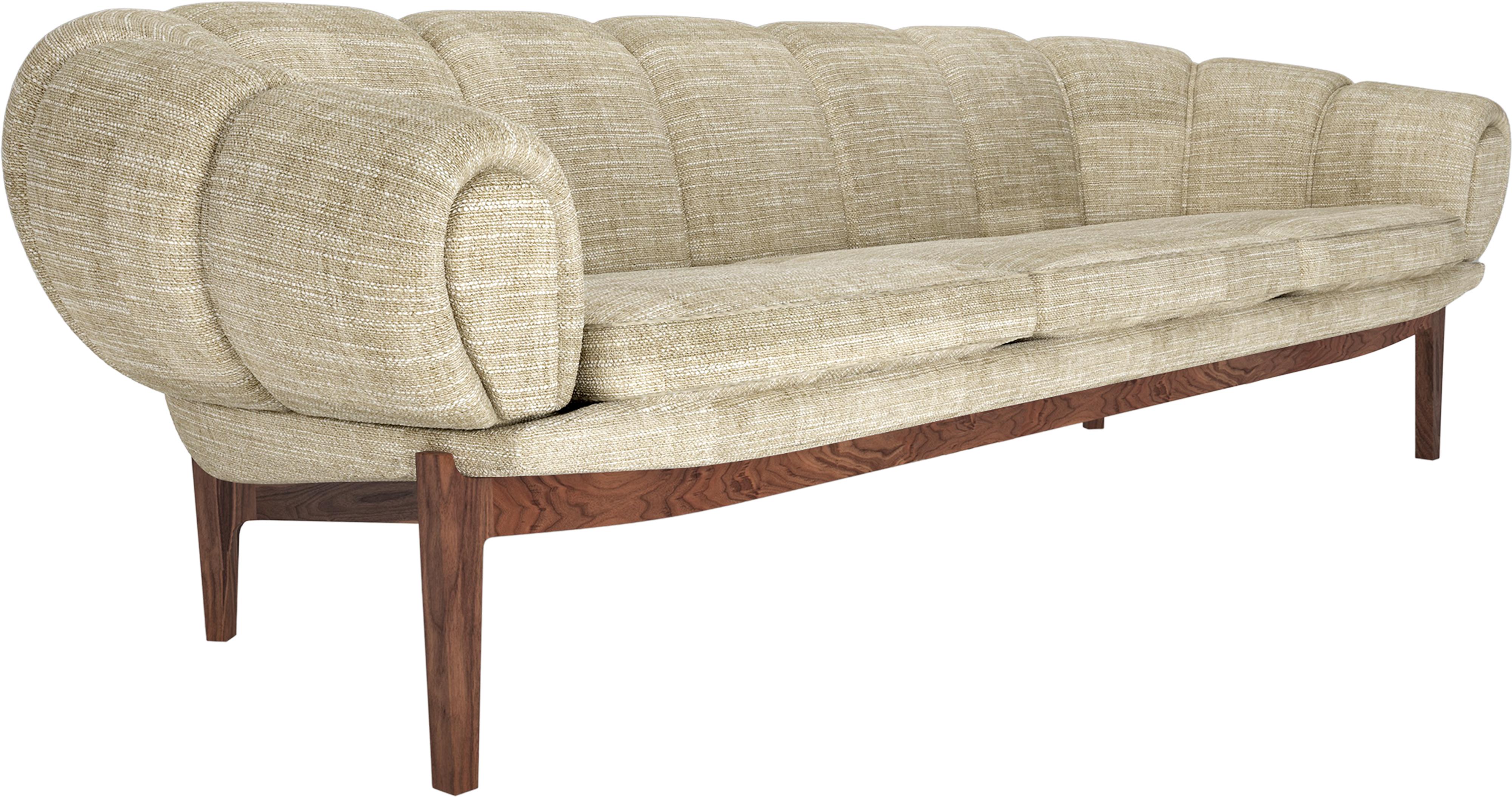 Fabric 'Croissant' Sofa by Illum Wikkelsø for GUBI with Oak Legs For Sale 4