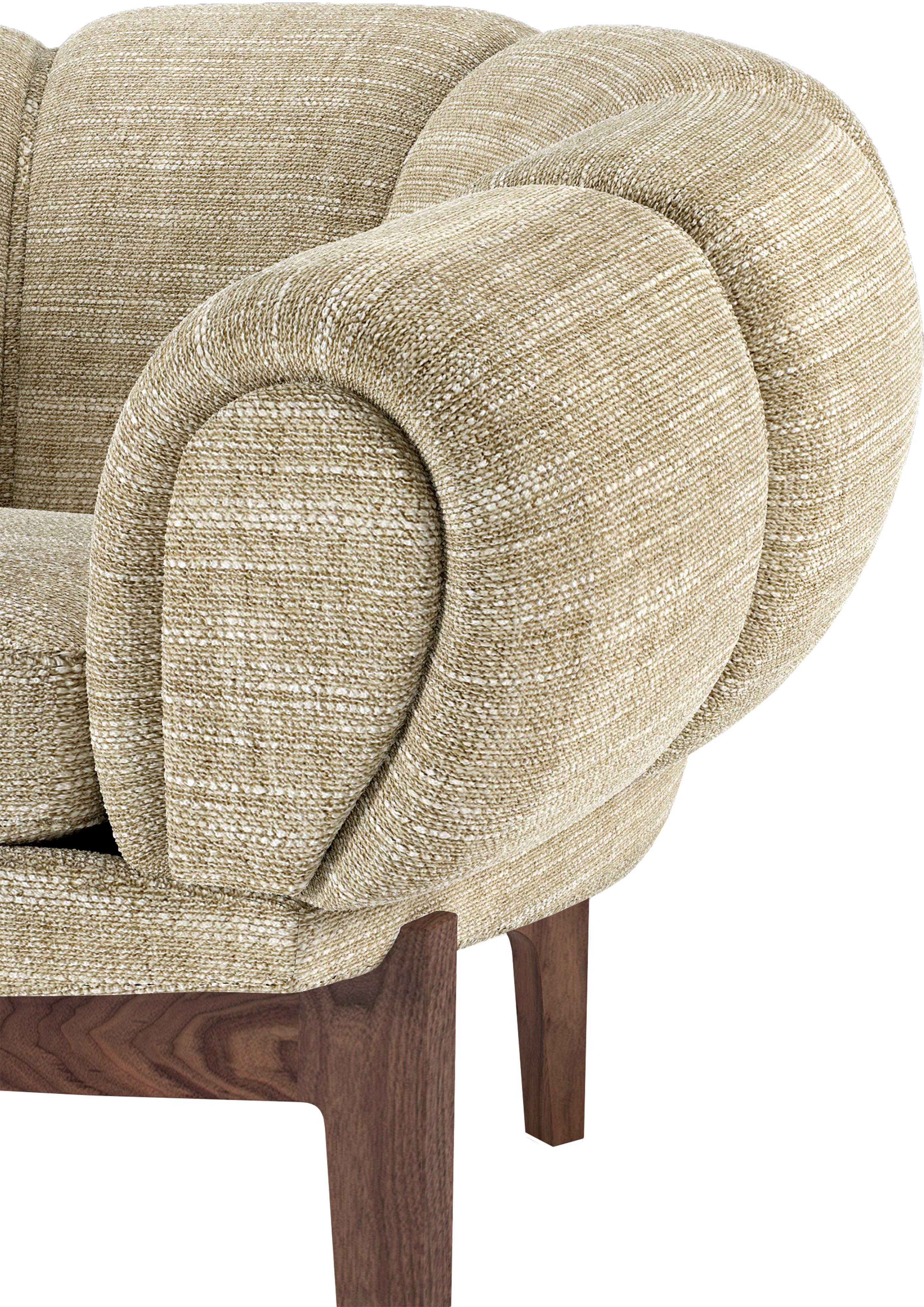 Fabric 'Croissant' Sofa by Illum Wikkelsø for GUBI with Oak Legs For Sale 9