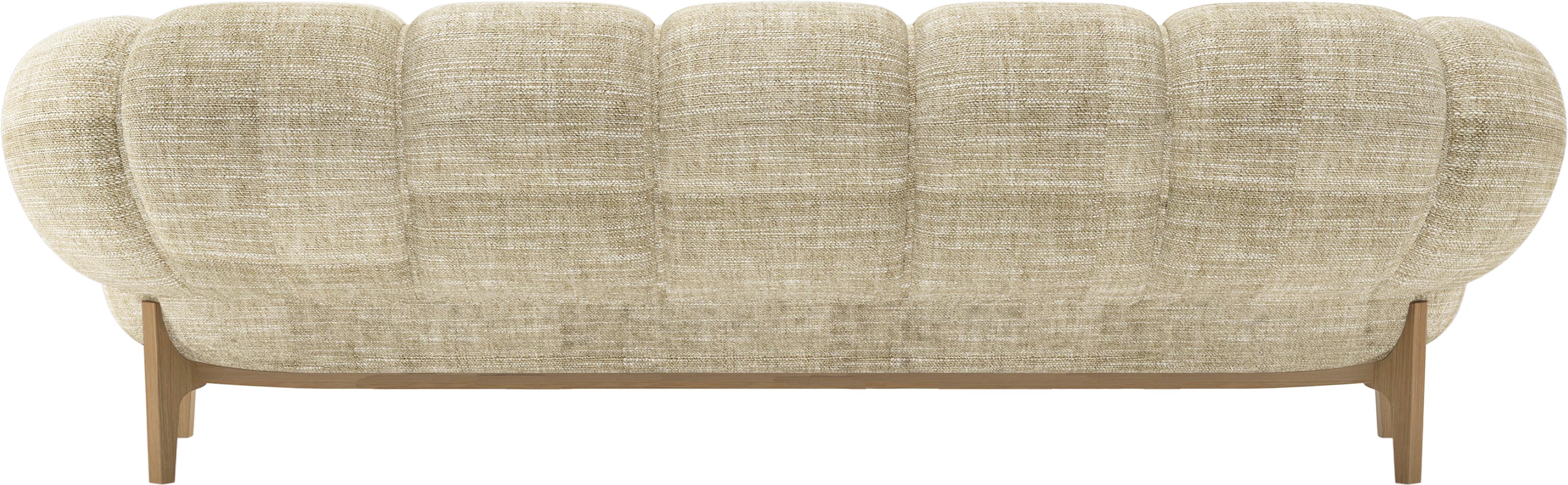 Mid-Century Modern Fabric 'Croissant' Sofa by Illum Wikkelsø for GUBI with Oak Legs For Sale