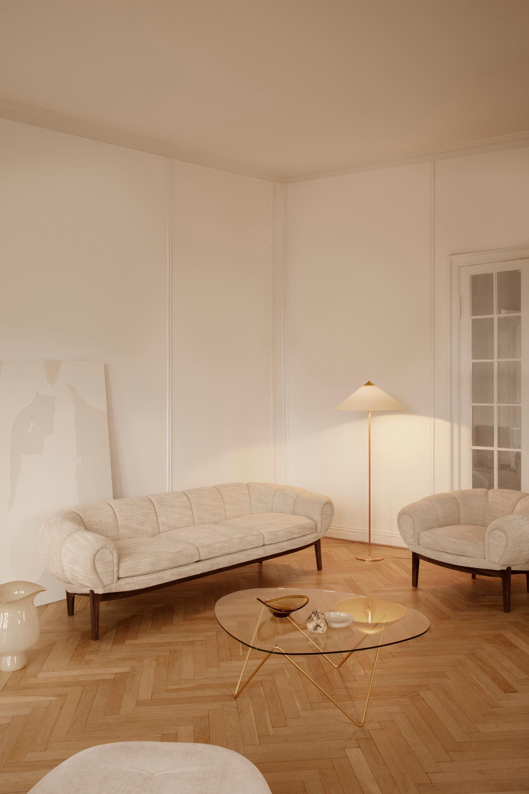Fabric 'Croissant' Sofa by Illum Wikkelsø for GUBI with Oak Legs For Sale 1