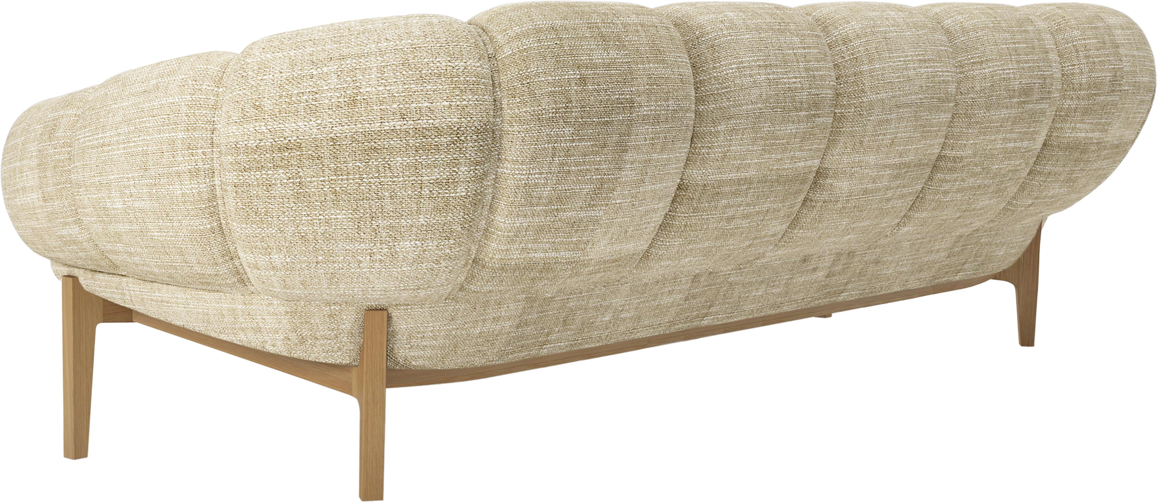 Fabric 'Croissant' Sofa by Illum Wikkelsø for GUBI with Walnut Legs For Sale 3