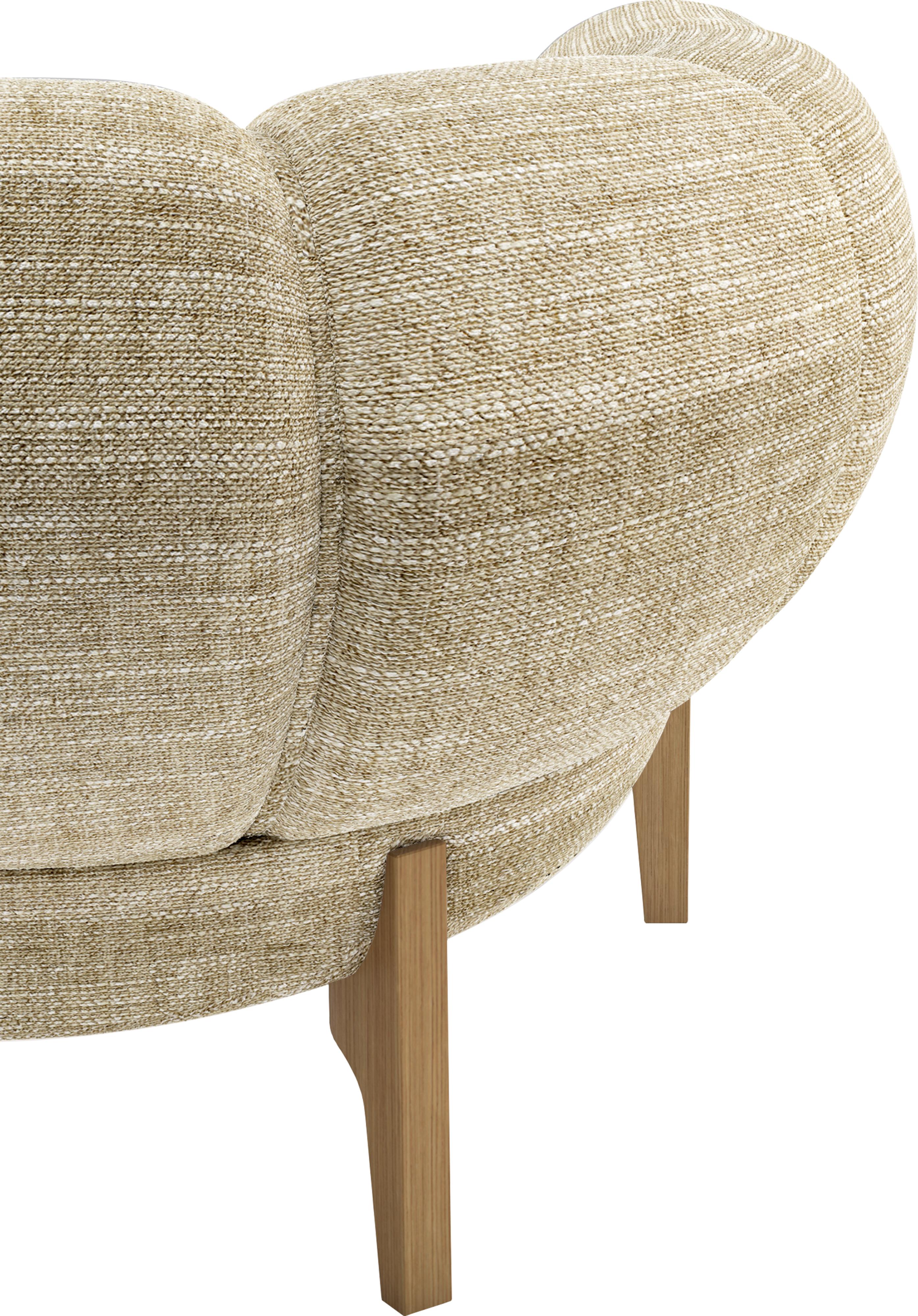 Fabric 'Croissant' Sofa by Illum Wikkelsø for GUBI with Walnut Legs For Sale 5